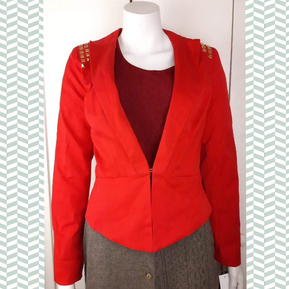 🔥 New with tags blazer jacket red with studs - Picture 9 of 14